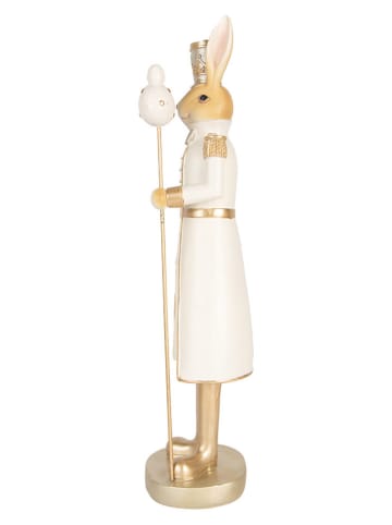 Clayre & Eef Dekofigur "Kaninchen" in Weiß/ Gold - (B)13 x (H)47 x (T)12 cm