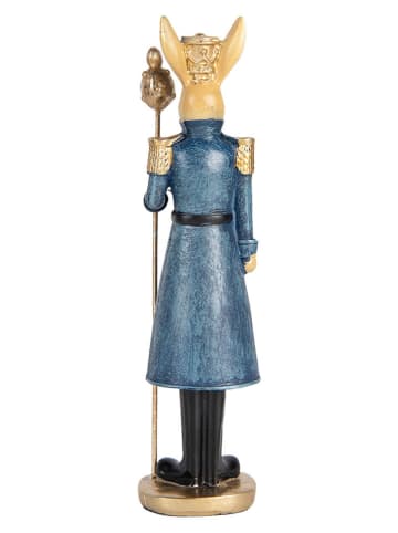 Clayre & Eef Decofiguur "Konijntje" blauw/goudkleurig - (B)5 x (H)18 x (D)5 cm