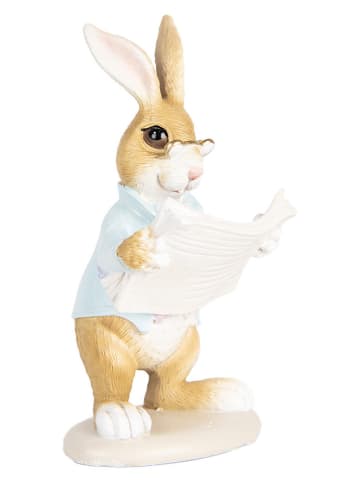 Clayre & Eef Figurka dekoracyjna w kolorze beżowo-błękitnym - 9 x 15 x 9 cm