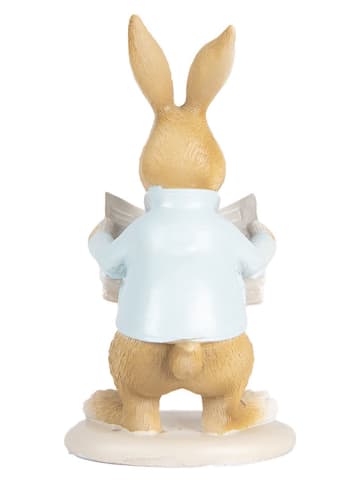 Clayre & Eef Decofiguur "Konijntje" beige/lichtblauw - (B)9 x (H)15 x (D)9 cm