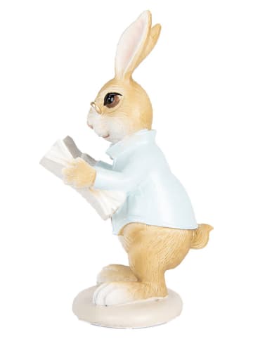 Clayre & Eef Figurka dekoracyjna w kolorze beżowo-błękitnym - 9 x 15 x 9 cm