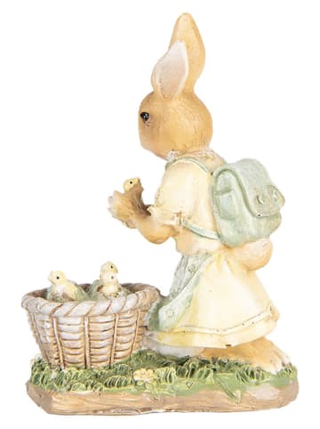 Clayre & Eef Figurka dekoracyjna w kolorze beżowo-kremowo-zielonym - 10 x 13 x 6 cm