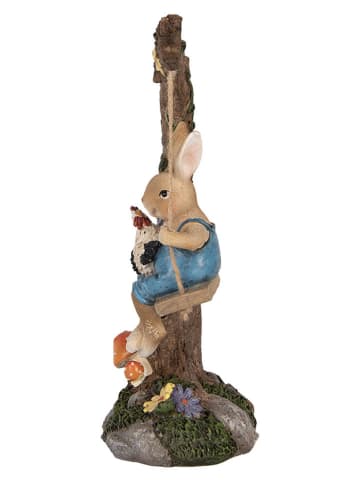 Clayre & Eef Decofiguur "Konijntje auf Schaukel" bruin - (B)20 x (H)32 x (D)12 cm