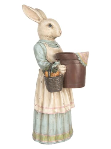 Clayre & Eef Dekofigur "Kaninchen" in Creme/ Mint - (B)23 x (H)46 x (T)17 cm