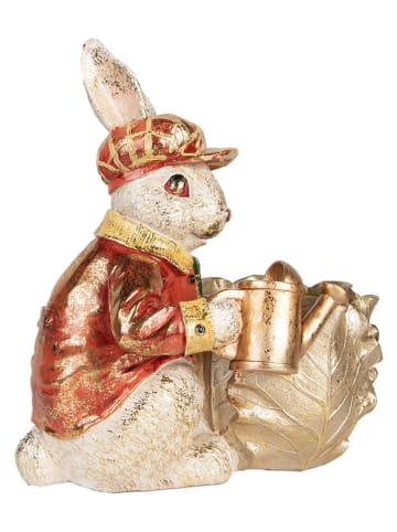 Clayre & Eef Deco-object "Konijntje" rood/goudkleurig - (B)28 x (H)30 x (D)18 cm