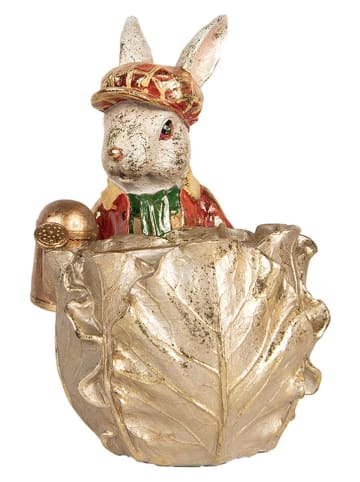 Clayre & Eef Dekoobjekt "Kaninchen" in Rot/ Gold - (B)28 x (H)30 x (T)18 cm