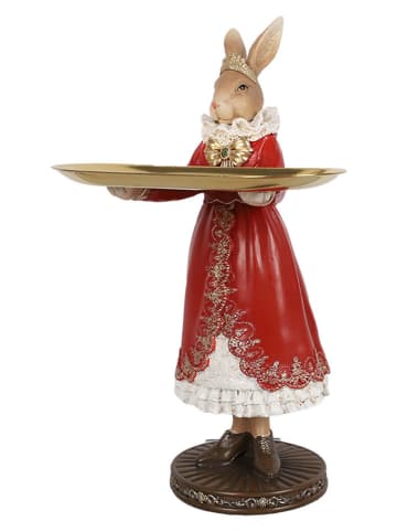 Clayre & Eef Dekofigur "Kaninchen" in Rot - (B)18 x (H)31 x (T)17 cm