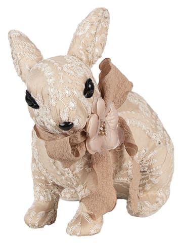 Clayre & Eef Dekoobjekt "Kaninchen" in Beige - (B)26 x (H)23 x (T)15 cm