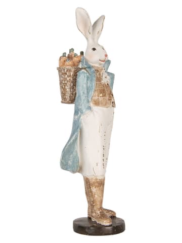 Clayre & Eef Decofiguur "Konijntje" wit/lichtblauw - (B)13 x (H)38 x (D)12 cm