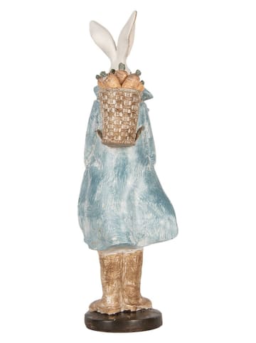 Clayre & Eef Decofiguur "Konijntje" wit/lichtblauw - (B)13 x (H)38 x (D)12 cm