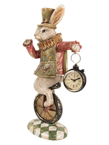 Clayre & Eef Decofiguur "Konijntje" wit/rood/groen - (B)18 x (H)33 x (D)10 cm