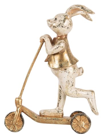 Clayre & Eef Figurka dekoracyjna w kolorze złoto-białym - 13 x 17 x 6 cm