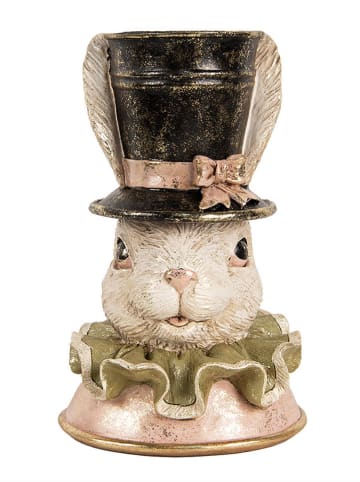 Clayre & Eef Decofiguur "Konijntje" beige/zwart - (B)18 x (H)29 x (D)15 cm