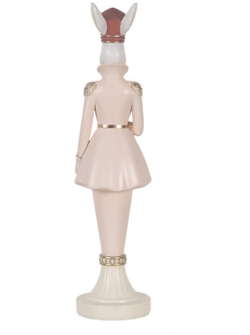 Clayre & Eef Decofiguur "Konijntje" wit/lichtroze - (B)9 x (H)35 x (D)9 cm
