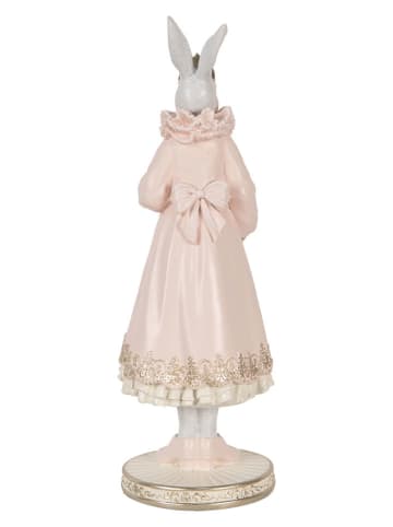 Clayre & Eef Figurka dekoracyjna w kolorze jasnoróżowo-białym - 11 x 31 x 11 cm