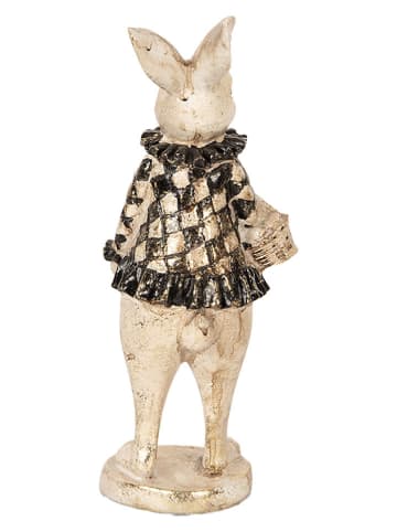 Clayre & Eef Dekofigur "Kaninchen" in Beige/ Schwarz - (B)9 x (H)24 x (T)10 cm