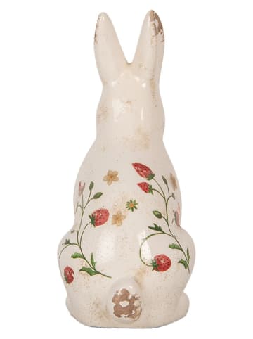 Clayre & Eef Decofiguur "Konijntje" beige/rood - (B)16 x (H)28 x (D)12 cm