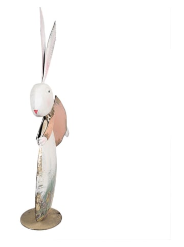 Clayre & Eef Dekoobjekt "Kaninchen" in Weiß/ Rosa - (B)35 x (H)56 x (T)11 cm