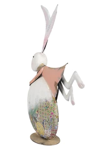 Clayre & Eef Dekoobjekt "Kaninchen" in Weiß/ Rosa - (B)35 x (H)56 x (T)11 cm