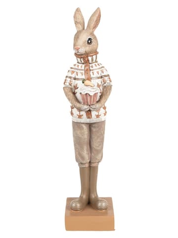 Clayre & Eef Figurka dekoracyjna w kolorze beżowo-białym - 7 x 28 x 7 cm