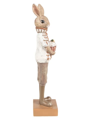 Clayre & Eef Decofiguur "Konijntje" beige/wit - (B)7 x (H)28 x (D)7 cm