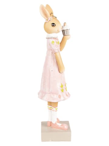 Clayre & Eef Decofiguur "Konijntje" lichtroze/beige - (B)9 x (H)28 x (D)8 cm
