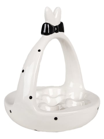 Clayre & Eef Eierplatte in Weiß - (H)19 x Ø 16 cm