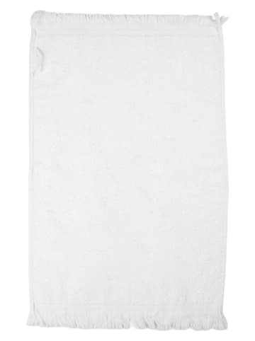 Clayre & Eef 2-delige set: gastendoeken wit/grijs - (L)66 x (B)40 cm