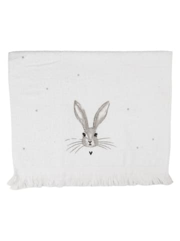 Clayre & Eef 2er-Set: Gästehandtücher in Weiß/ Grau - (L)66 x (B)40 cm