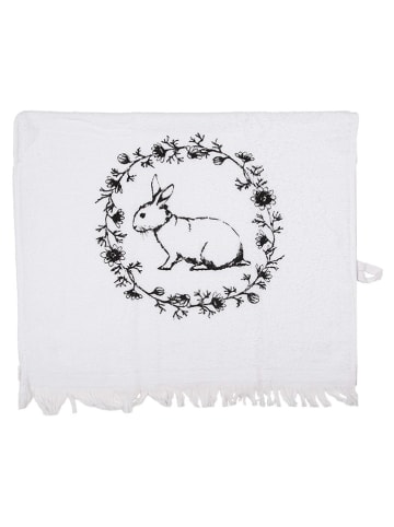 Clayre & Eef 2-delige set: gastendoeken wit/zwart - (L)66 x (B)40 cm