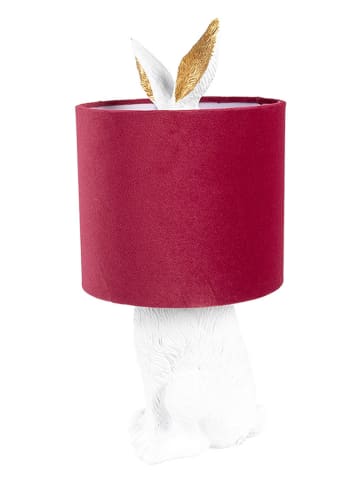 Clayre & Eef Lampa stołowa w kolorze czerwono-białym - wys. 43 x Ø 20 cm