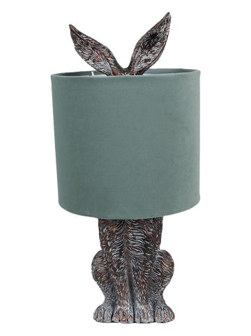 Clayre & Eef Lampa stołowa w kolorze zielono-brązowym - wys. 43 x Ø 20 cm