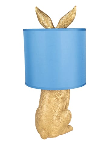 Clayre & Eef Tafellamp blauw/goudkleurig - (H)43 x Ø 20 cm