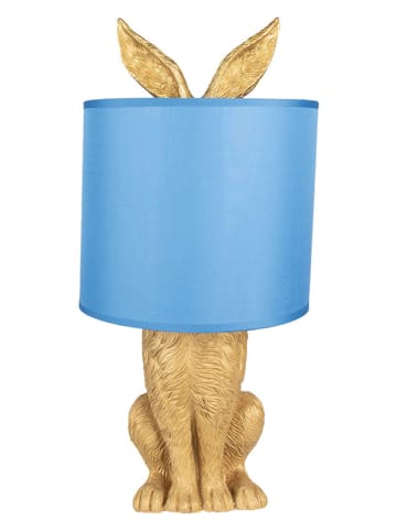 Clayre & Eef Tafellamp blauw/goudkleurig - (H)43 x Ø 20 cm