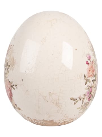 Clayre & Eef Dekoobjekt "Ei" in Creme/ Rosa - (H)16 x Ø 14 cm
