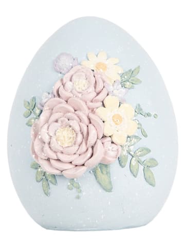 Clayre & Eef Deco-object "Ei" lichtblauw/lichtroze - (B)10 x (H)13 x (D)11 cm