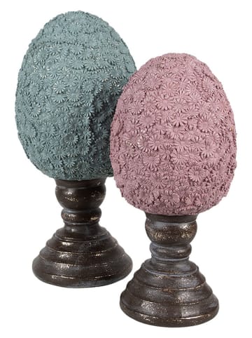 Clayre & Eef Dekoobjekt "Ei" in Türkis - (H)34 x Ø 16 cm