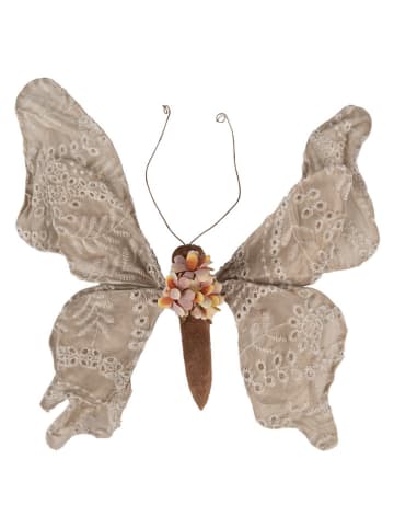 Clayre & Eef Dekoracja "Butterfly" w kolorze beżowo-brązowym - 33 x 6 x 31 cm