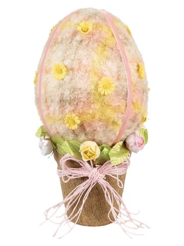 Clayre & Eef Deco-object "Ei" geel/lichtroze - (H)33 x Ø 17 cm