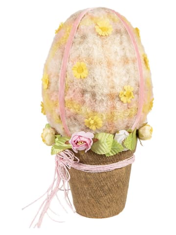 Clayre & Eef Dekoobjekt "Ei" in Gelb/ Rosa - (H)33 x Ø 17 cm