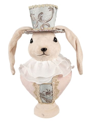 Clayre & Eef Dekoobjekt "Kaninchen" in Creme/ Rosa - (B)18 x (H)39 x (T)15 cm