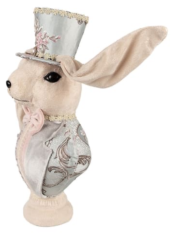 Clayre & Eef Deco-object "Konijntje" crème/zilverkleurig - (B)18 x (H)38 x (D)15 cm