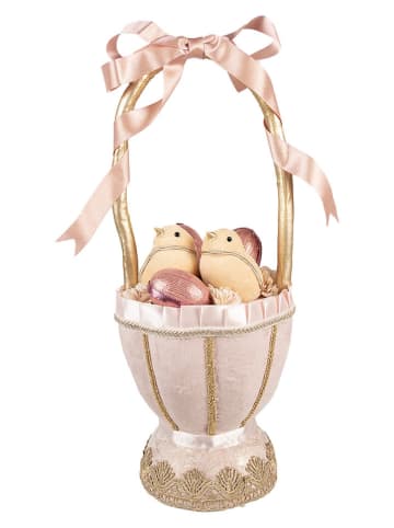 Clayre & Eef Dekoobjekt "Korb" in Rosa/ Creme - (H)47 x Ø 20 cm