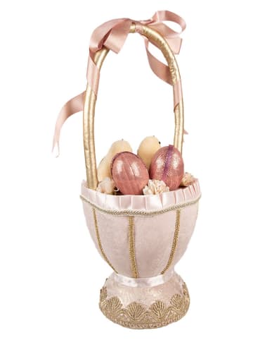Clayre & Eef Dekoobjekt "Korb" in Rosa/ Creme - (H)47 x Ø 20 cm