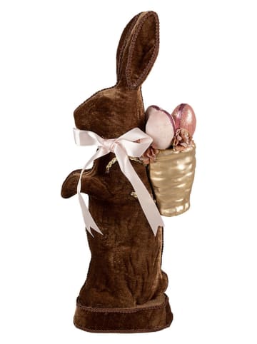 Clayre & Eef Decofiguur "Konijntje" bruin/goudkleurig - (B)22 x (H)52 x (D)9 cm