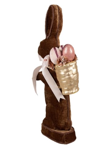 Clayre & Eef Decofiguur "Konijntje" bruin/goudkleurig - (B)22 x (H)52 x (D)9 cm