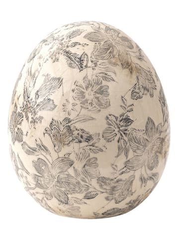 Clayre & Eef Decofiguur "Ei" grijs - (H)16 x Ø 14 cm