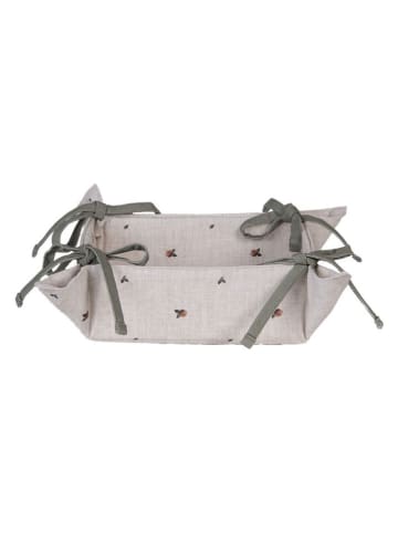 Clayre & Eef Koszyk w kolorze beżowo-oliwkowym na chleb - 35 x 8 x 35 cm