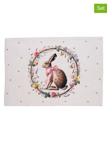 Clayre & Eef 6er-Set: Tischsets in Creme/ Bunt - (L)48 x (B)33 cm