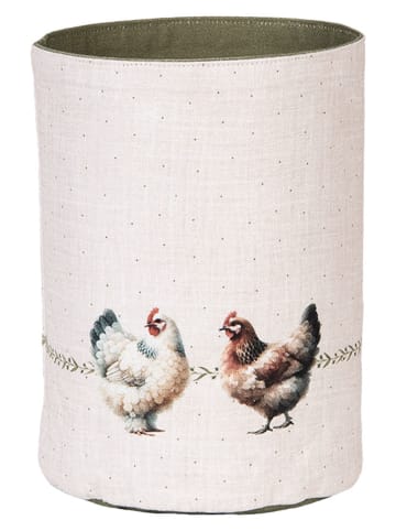 Clayre & Eef Brotkörbchen in Creme/ Khaki - (H)16 x Ø 15 cm